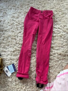 Guc Tuff Rider girls hot pink pull-on riding jodhpurs